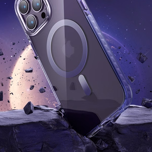 Kingxbar PQY Ice Crystal Series magnētiskais viedtālruņa apvalks iPhone 14 Plus MagSafe pelēks