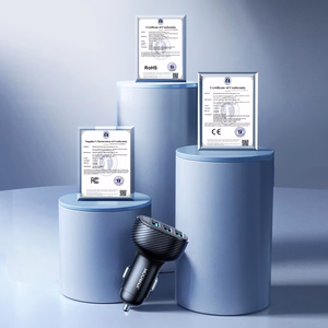 Joyroom JR-CCD03 3.4A automašīnas lādētājs ar 3x USB-A ekrānu - melns