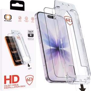 Tel Protect Dust-Free Easy Fit Full Glue 6D Tempered Glass for Iphone 16 Pro/17 black