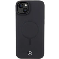 Mercedes Smooth Leather MagSafe Viedtālruņa apvalks iPhone 15 Plus - melns