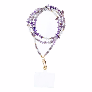 STONE tālruņa siksniņa, tālruņa piekariņš / auklas garums 82 cm (41 cm cilpā) / ap kaklu – violets