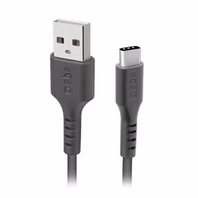 SBS TECABLETYC1KPOS USB-A - USB-C kabelis 1m - melns