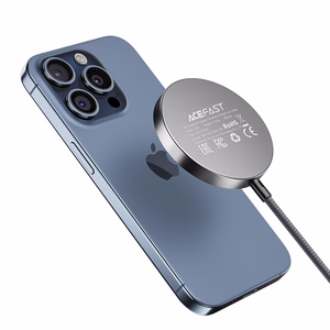 Acefast E24 Qi2 15W magnētiskais induktīvais lādētājs ar 1.2m USB-C kabeli - melns