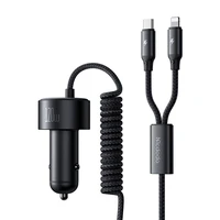 Mcdodo CC-0370 automašīnas lādētājs, USB-C, Lightning, 120W, ar ievilkamiem kabeļiem
