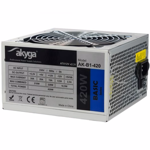 Akyga AK-B1-420 barošanas bloks 420 W 20+4 pin ATX ATX pelēks