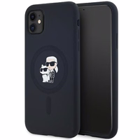 Karl Lagerfeld Silikona Karl&Choupette Magnētiskais viedtālruņa apvalks iPhone 11 / Xr - melns