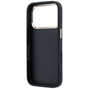 GUESS GUE005481 (PU FW Resin Logo) aizsargvāciņš ierīcei iPhone 18 Pro / 17 Pro, krāsa – melna