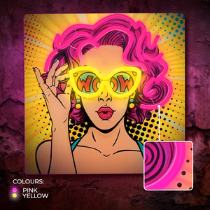 Neon ART LED POWER WOMAN yellow-purple FLA02 Forever Light