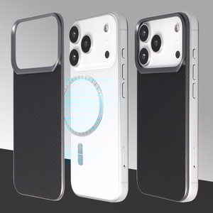 Liavec Carbon Layer Magsafe Aramid Fiber maciņš priekš Iphone 17 Pro melns