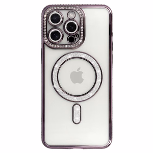 Bling Magsafe Case for Iphone 16 Pro purple