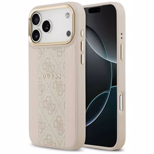 Guess 4G Stripe Magnētiskais viedtālruņa apvalks iPhone 17 Pro Max - rozā