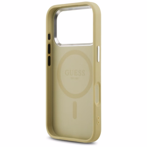 Guess Mirdzošs Trīsstūra Logotips Magnētiskais viedtālruņa apvalks iPhone 17 Pro zelta