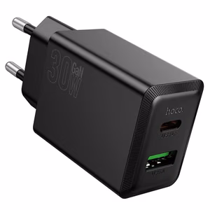Phone charger Hoco USB A + USB C QC3.0 PD AFC 3A 30W N71 black