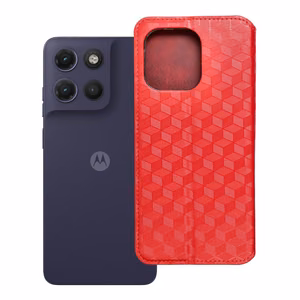 Atlokāmais maciņš Motorola G17 Cubic Book, sarkans