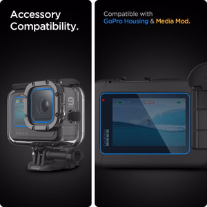 Spigen Glass.tR Slim rūdītā stikla un plēves 2 daļu komplekts GoPro Hero 9 / 10 / 11 / 12 - caurspīdīgs