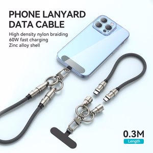 BWOO siksniņas kabelis USB-C - USB-C 0.3m 60W ar siksniņu