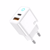 JELLICO sienas lādētājs EU11 PD 20W 1xUSB-C + 1xUSB QC3.0 + kabelis USB-C - Lightning Balts