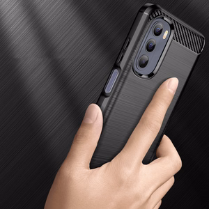 Carbon Case гибкий чехол для Motorola Moto G Stylus 2022 чёрный