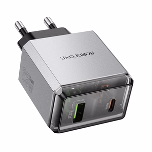 Borofone Сетевое зарядное устройство BN20 Lena - USB + Type C - PD 35W серое