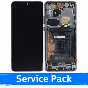LCD ekrāns paredzēts Huawei P50 Pro ar rāmi / Golden Black / (Service Pack)
