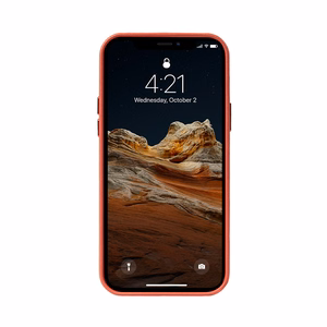 Crong Essential Cover Magnetic mākslīgās ādas vāciņš iPhone 12 Pro Max, ar MagSafe, sarkans