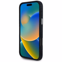 Guess Džinsa trijstūra logotips MagSafe viedtālruņa apvalks iPhone 16 Pro - melns