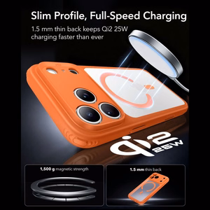 ESR Classic Hybrid MagSafe maciņš, paredzēts iPhone 18 Pro / 17 Pro, oranžs