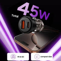 Tech-Protect CC03 45W auto lādētājs 2 porti USB-A / USB-C melns