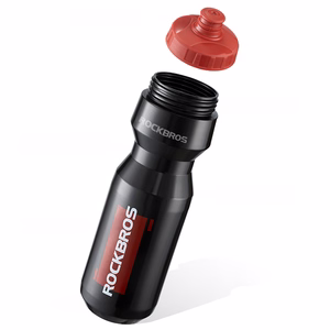 Rockbros 750 ml velosipēda pudele - caurspīdīgi melna ar sarkanu iemuti