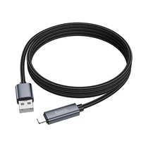 Kabelis USB A uz Lightning Hoco 2,4A ar ekrānu 1 m X112 melns