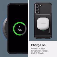 Spigen Rugged Armor viedtālruņa apvalks Samsung Galaxy S22 - Matēts melns