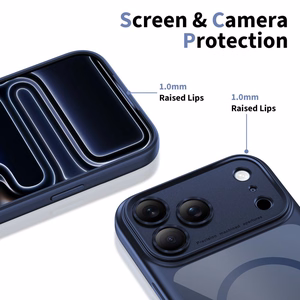 Чехол Tech-Protect Magpeak MagSafe CC для iPhone 17 Pro Max (прозрачный тёмно-синий)