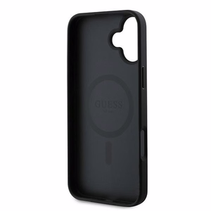 Viedtālruņa apvalks Guess Grūdēts zelta gredzens MagSafe iPhone 16 Plus - melns
