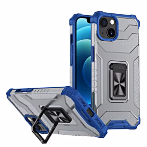 Crystal Ring Case прочный защитный чехол с подставкой для iPhone 13 mini синий