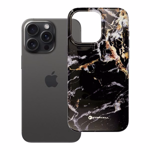 Case for iPhone 15 PRO MAX Forcell F-Protect Mirage compatible with Magsafe Military Drop-Test black marble