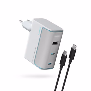 Cuktech AD1003EU 100W GaN 2x USB-C + USB-A wall charger with cable - white