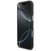 GUESS viedtālruņa apvalks IPHONE 17 Air GUHCP17MP4G4SMCW (4G PU ādas apvalks ar lielu 4G un klasisko logotipu un sudraba metāla kameras rāmi) brūns