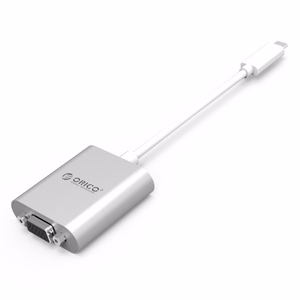 Orico PTAV adapteris USB-C–VGA un 3,5 mm, Full HD, 0,15 m – sudraba krāsas