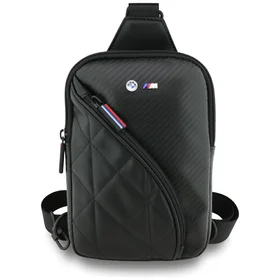 BMW Carbon Pocket & Metal Logo krustvidu telefona soma - melns