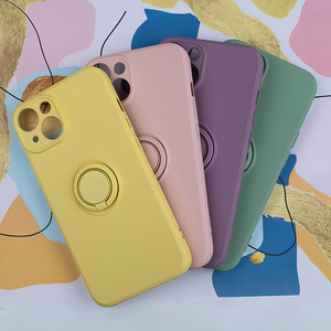 Viedtālruņa apvalks ar pirksta turētāju iPhone 13 6,1" dzeltens