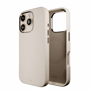 Puro Icon Mag Pro Magnētiskais silikona viedtālruņa apvalks iPhone 16 Pro - bēšs