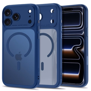 Tech-Protect MagPeak MagSafe CC maciņš, paredzēts iPhone 18 Pro Max / 17 Pro Max, matēti tumši zils