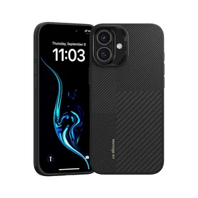 Benks Montage magnētiskais Armor Pro Kevlar viedtālruņa apvalks ar metāla rāmi 600D+1500D Iphone 16 Plus melns