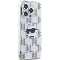 Karl Lagerfeld IML Choupette galvas un monogrammas apvalks iPhone 15 Pro - caurspīdīgs