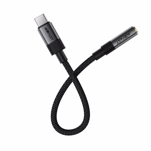 Acefast J12 USB-C uz 3.5mm mini jack adapteris - melns