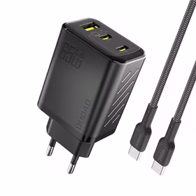 Dudao A29C 65W GaN sienas lādētājs + USB-C kabelis - melns