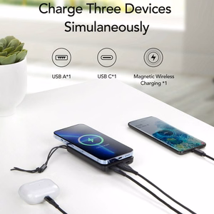 VEGER portatīvais lādētājs 10000 mAh ar bezvadu uzlādi, savietojams ar MagSafe PD QC3.0 2A 20W MagOn (VP1151 / W1151) balta