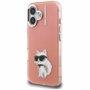 Karl Lagerfeld IML Aquarelle Choupette & Logo iPhone 16 macins - roza