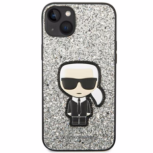 Viedtālruņa apvalks Karl Lagerfeld KLHCP14MGFKPG iPhone 14 Plus 6.7\" sudrabains / sudrabains Glitter Flakes Ikonik