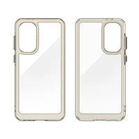 Kosmosa viedtālruņa apvalks Samsung Galaxy A36 ar elastīgu rāmi - daļēji caurspīdīgs, melns